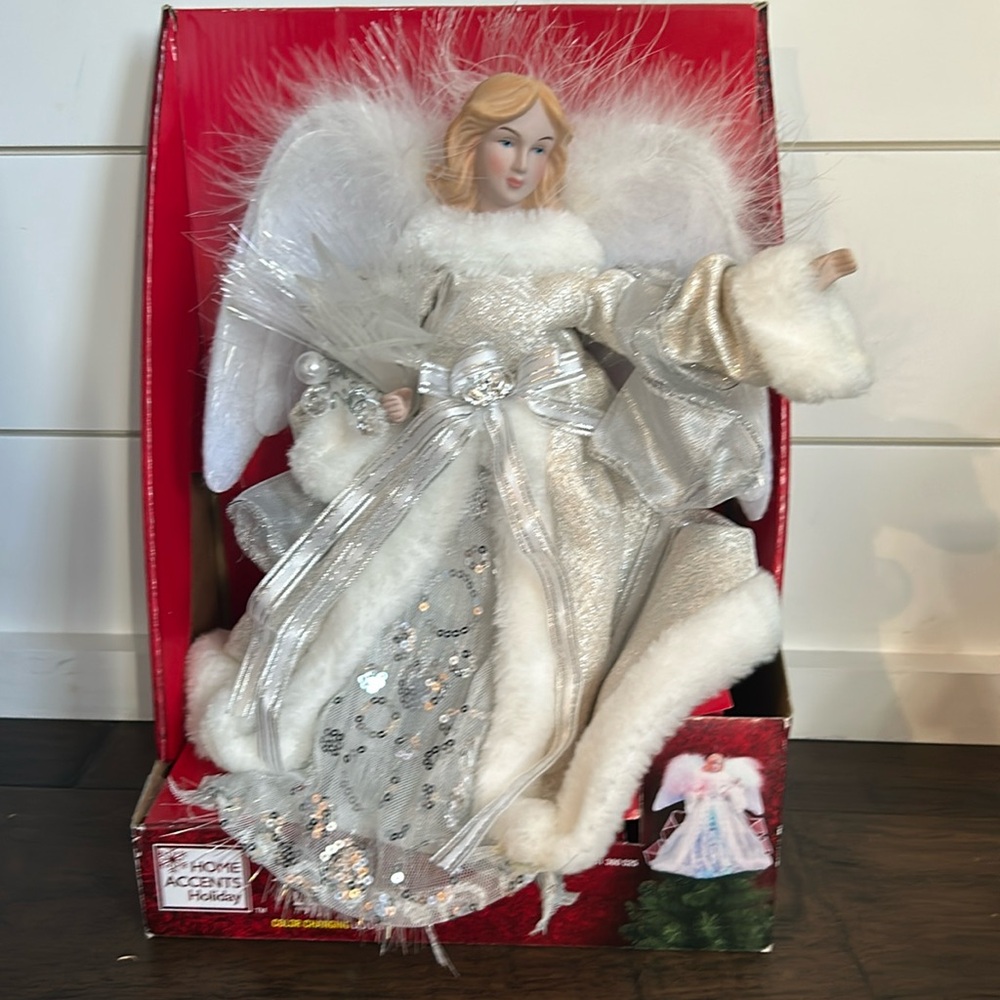 12 in LED Fiber Optic Angel Tree Topper